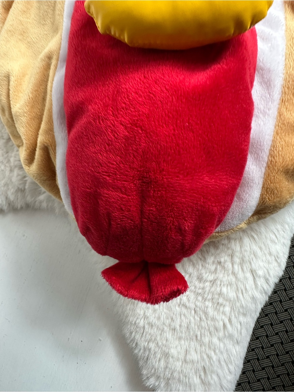 Infant Hot Dog Costume in Tan, Red & Yellow  0-6 months - Picture 6 of 15